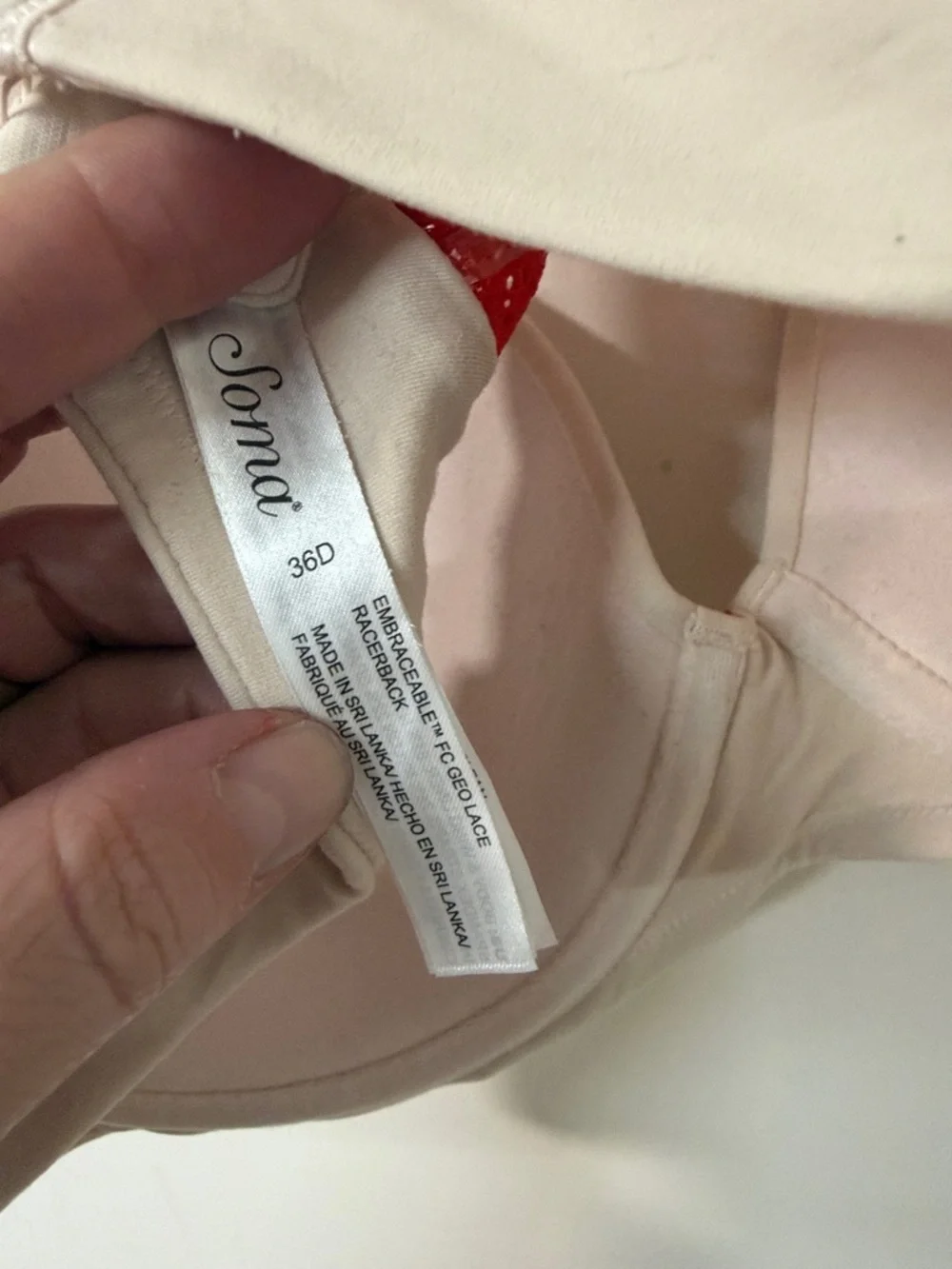 Women's Bra with Lace Racerback - Cream
